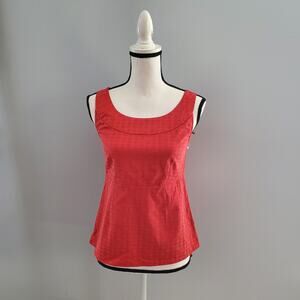 Population One Of Many Red Sleeveless Polka Dot Scoop Neck Top 00